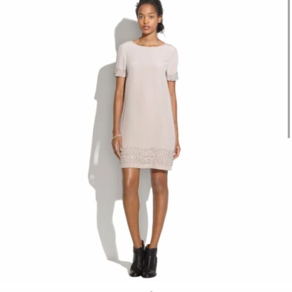 Madewell Twinkle Light Silk Shift Dress - Picture 1 of 12